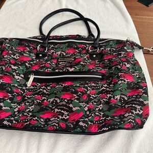 Betsey Johnson Black and Pink Floral Tote
